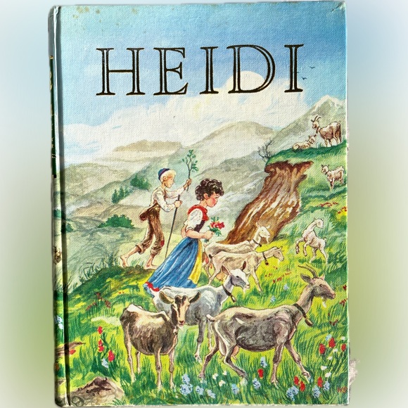 Vintage Heidi Book, Johanna Spyro, 1945 illustrated junior library printing 1976 - Picture 1 of 10